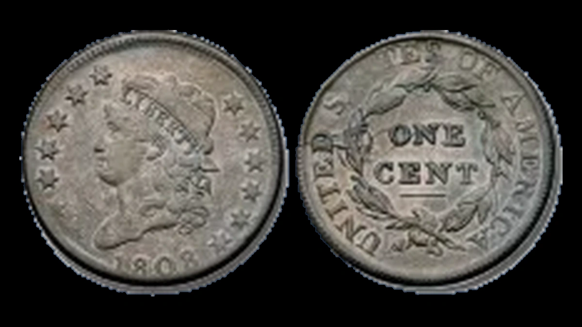 1808 Classic Head Cent: Die Crack