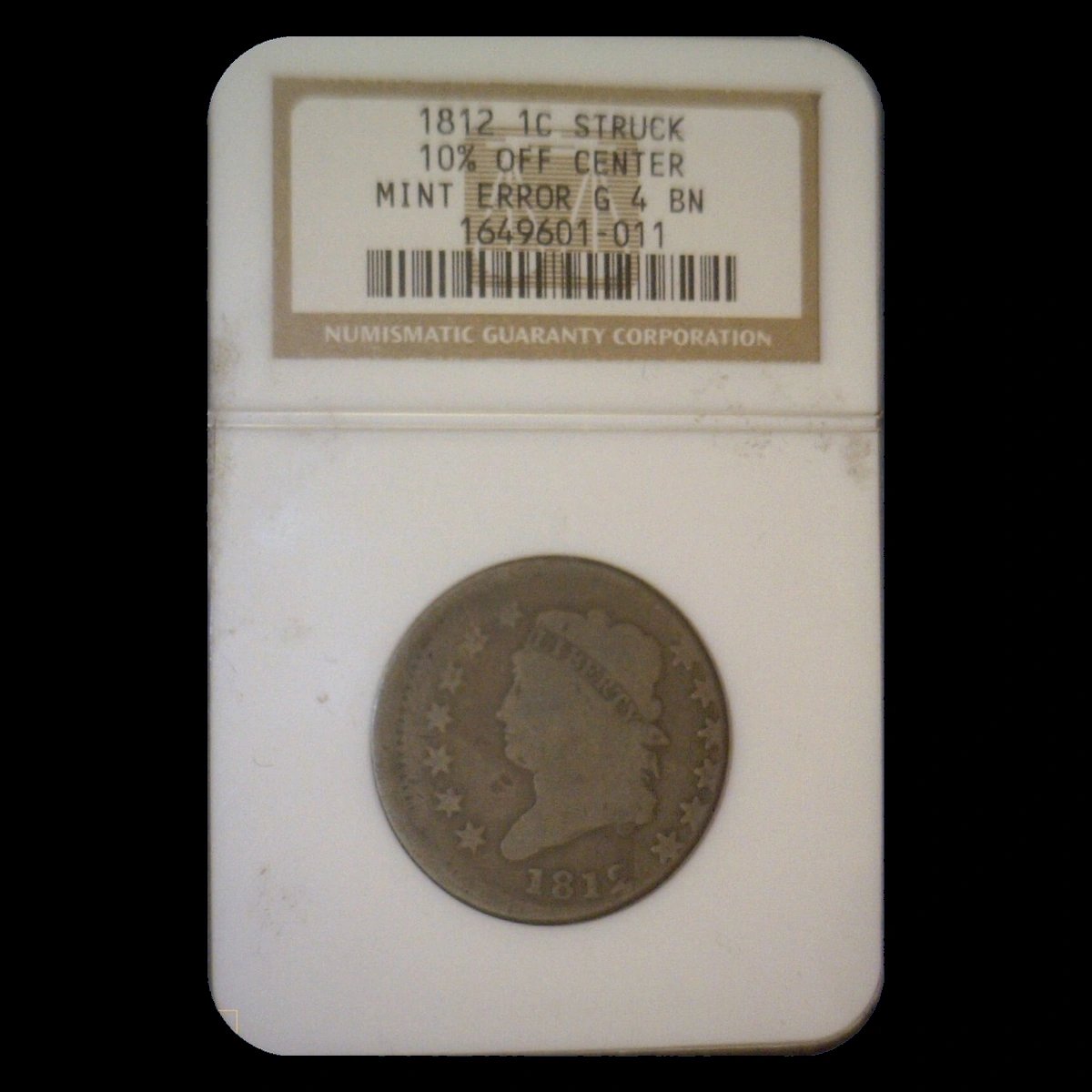 1812 Classic Head Cent: Off-Center Strike