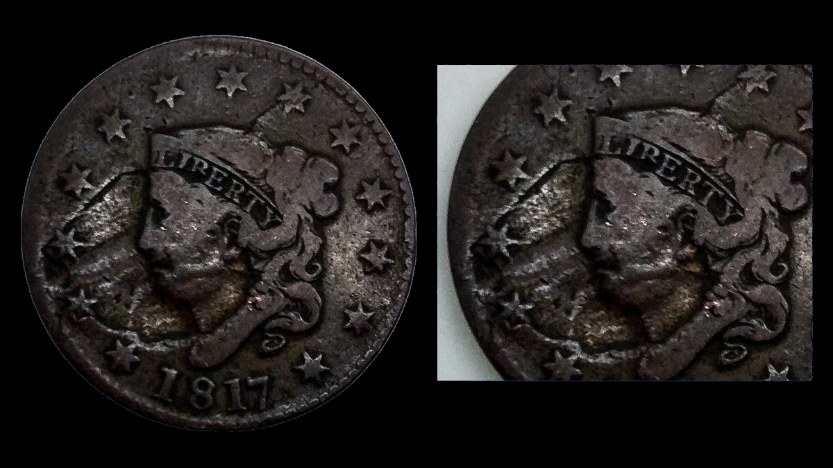 1817 Coronet Head Cent: Lamination / Split Planchet