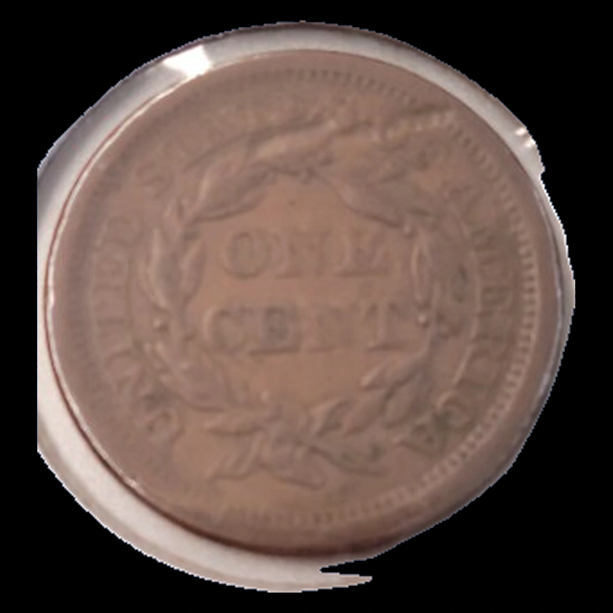 1853 Braided Hair Cent: Struck-Through Error