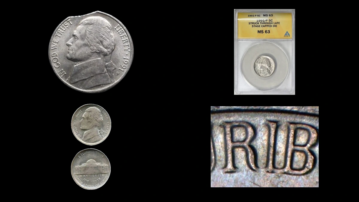 1991 Nickel Errors — error coin photographs