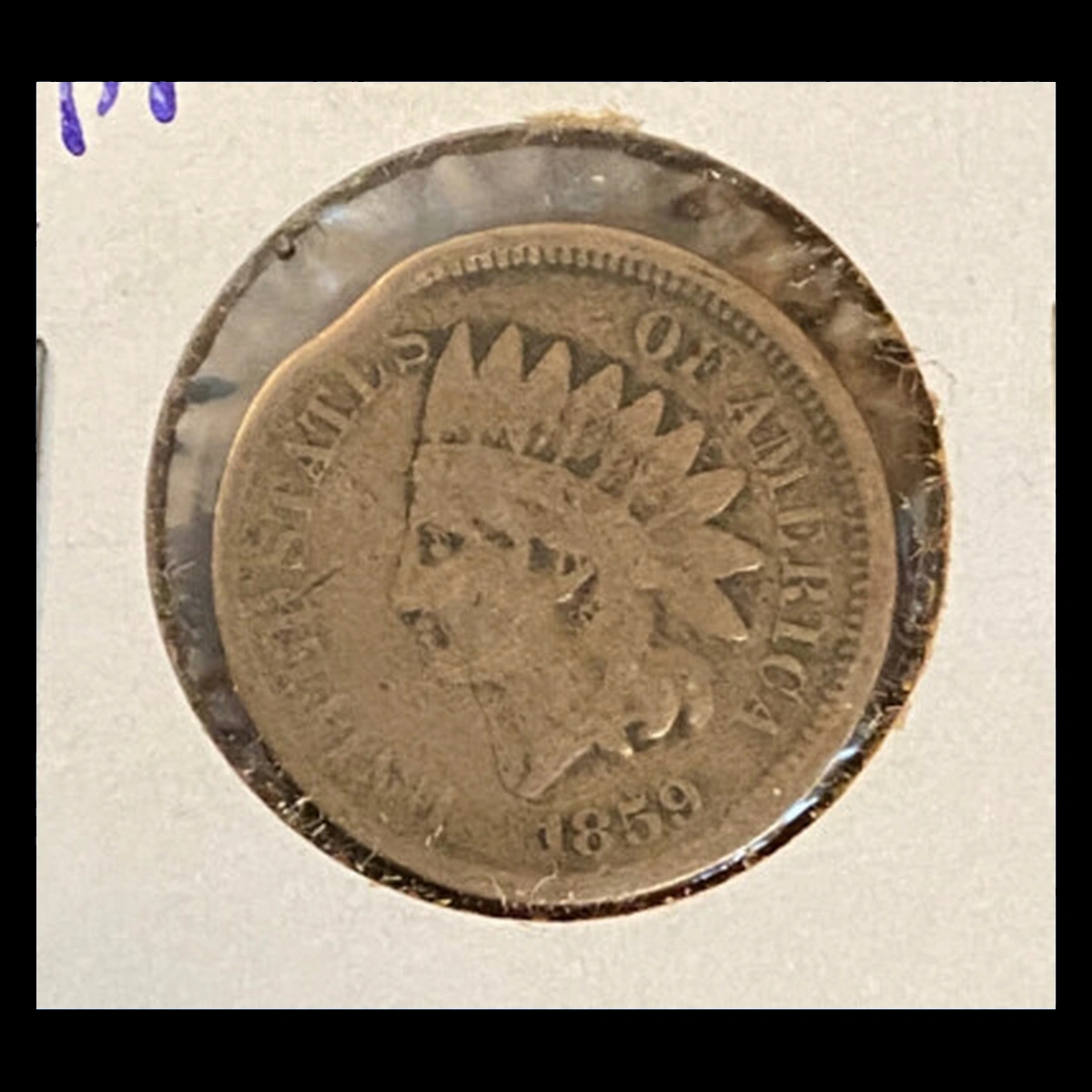 1859 Indian Head Penny: Clipped Planchet