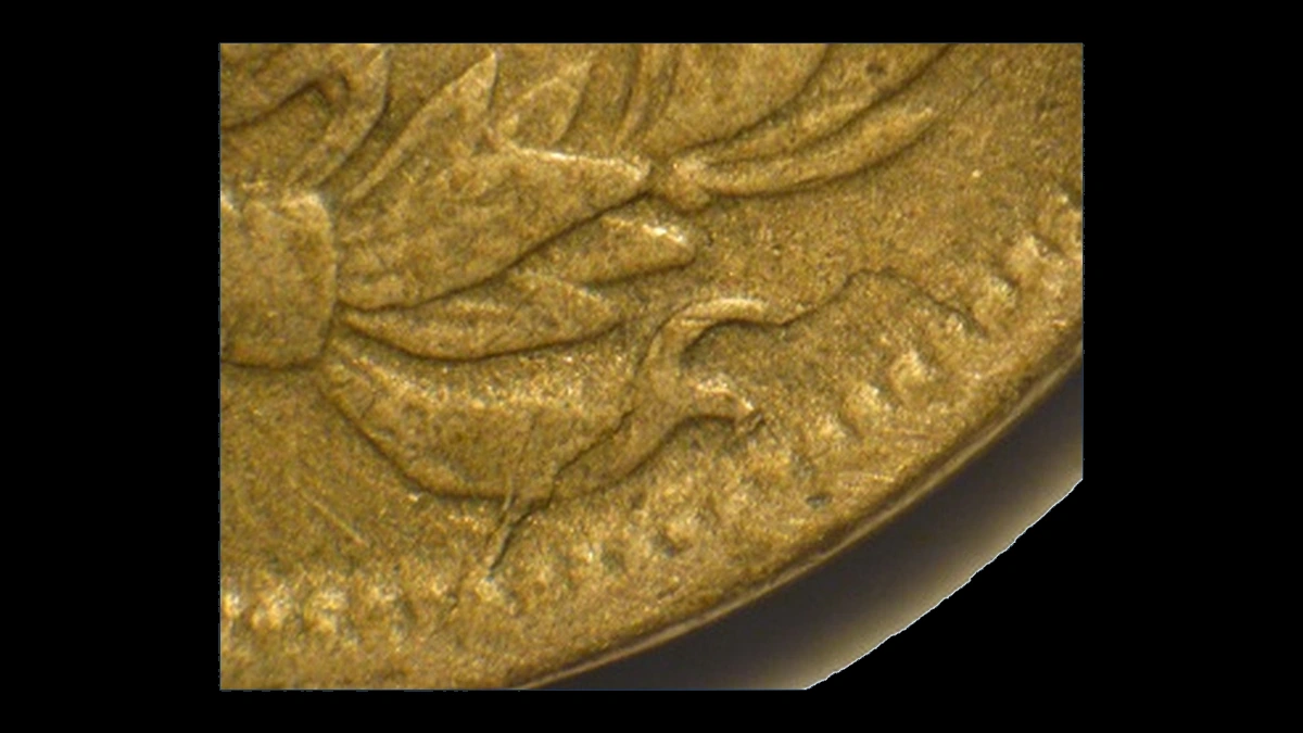 1859 Indian Head Penny: Die Crack