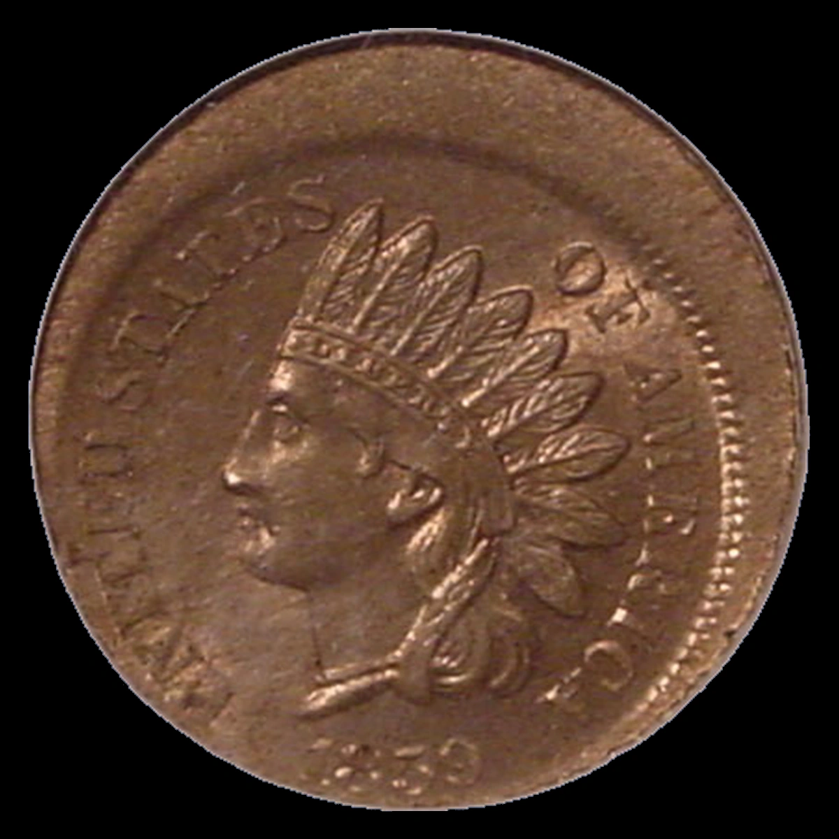 1859 Indian Head Penny: Off-Center Strike