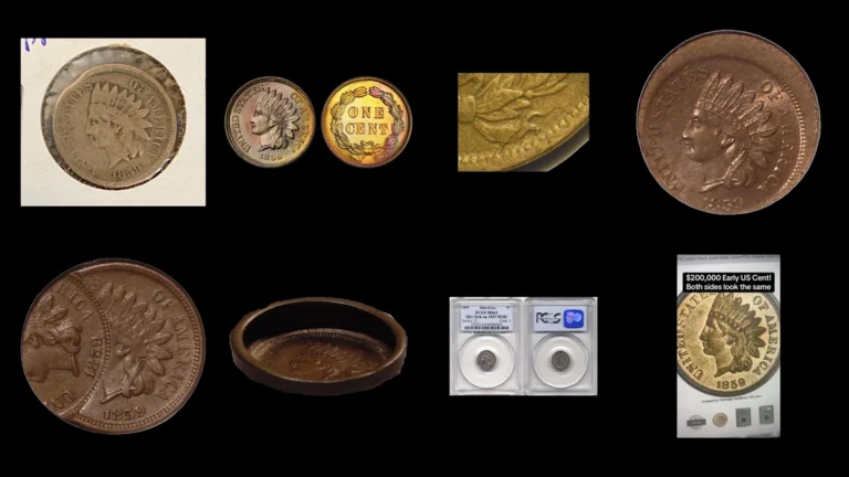 1859 Penny Errors — error coin photographs