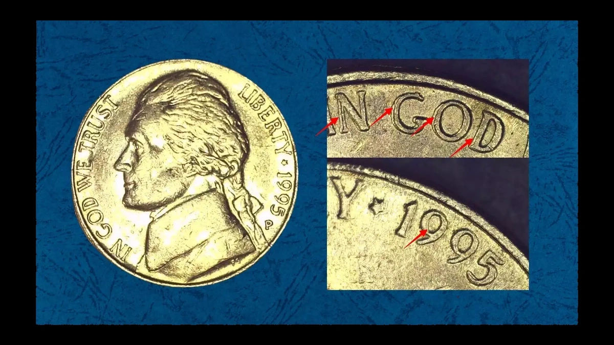 1995 Jefferson Nickel: Doubled Die Obverse