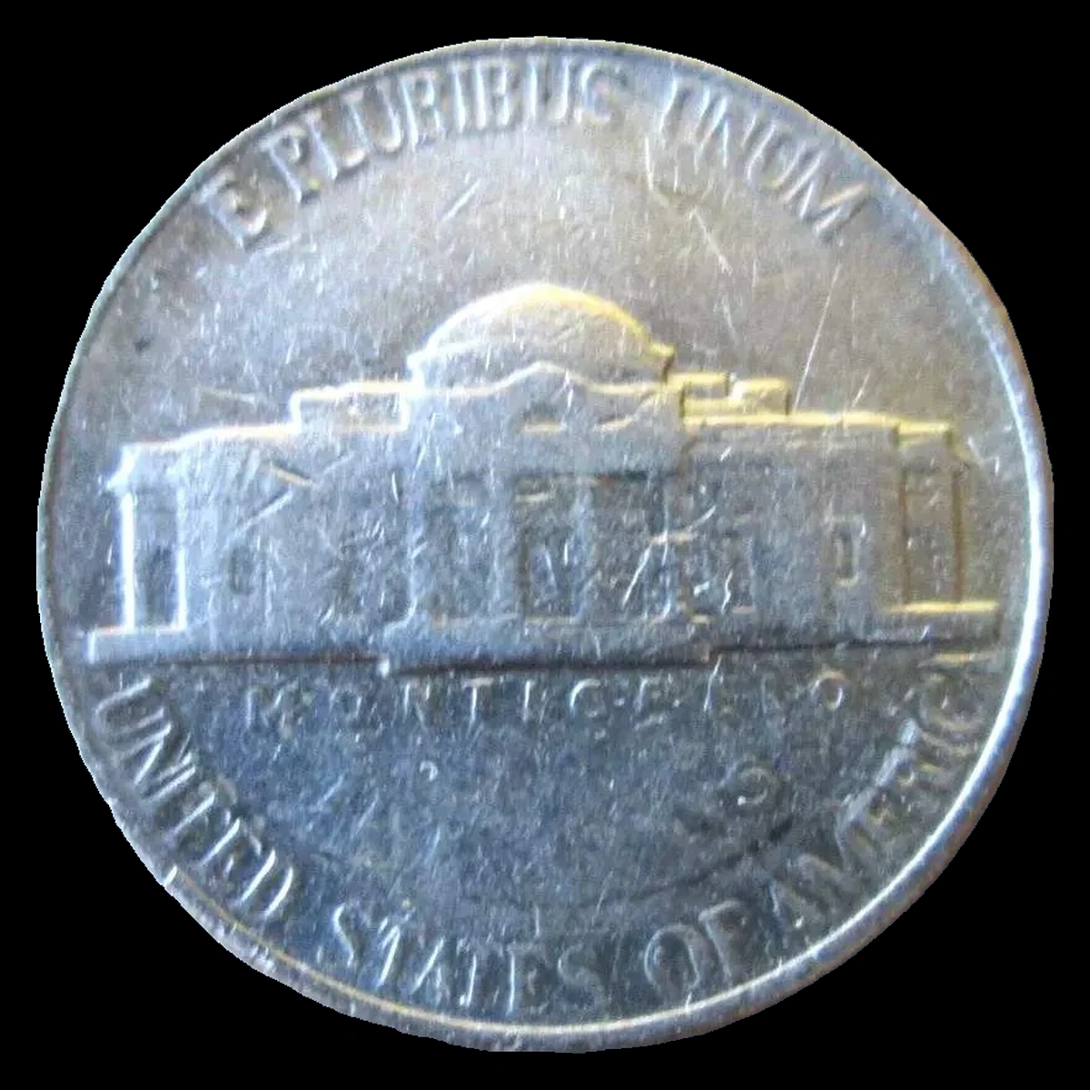 1995 Jefferson Nickel: Struck through capped die