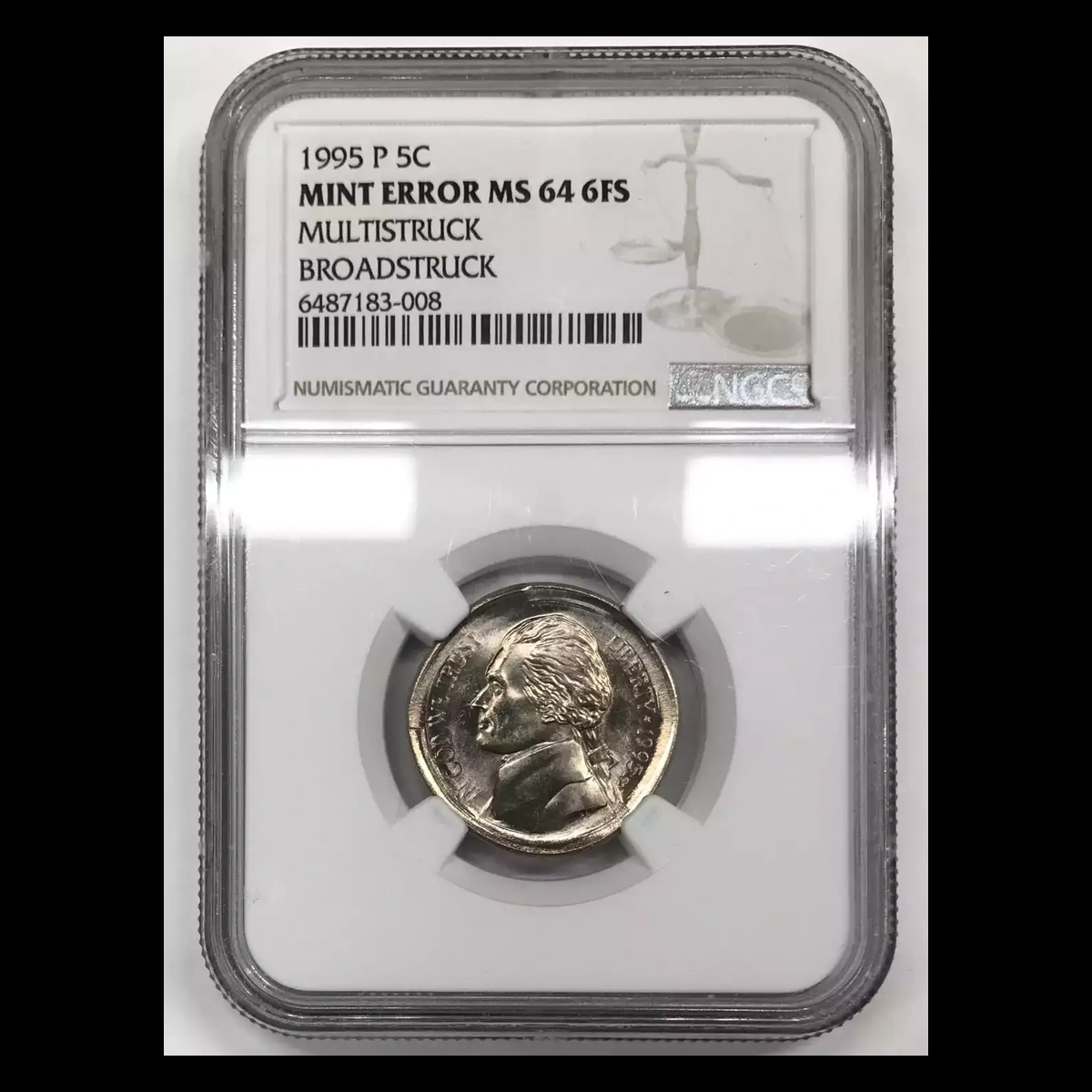 1995 Jefferson Nickel: Broadstrike