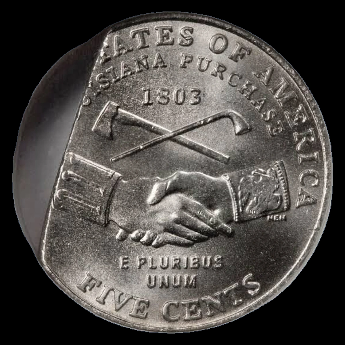 2004 Jefferson Nickel: Straight-end clip