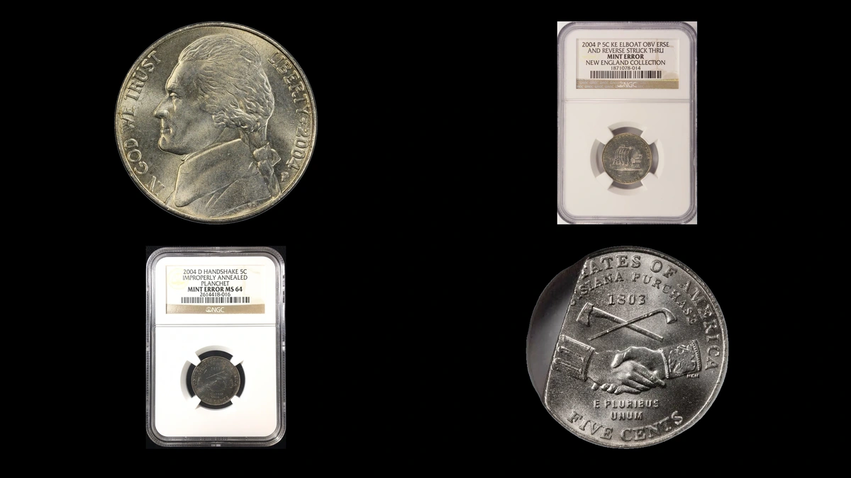 2004 Nickel Errors — error coin photographs