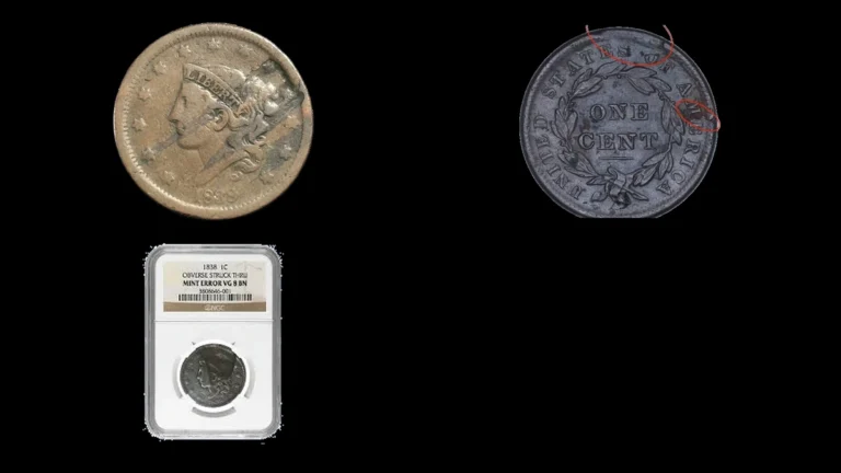 1838 Penny Errors — error coin photographs