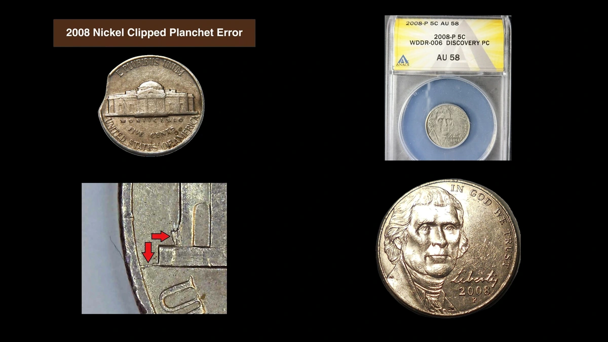 2008 Nickel Errors — error coin photographs