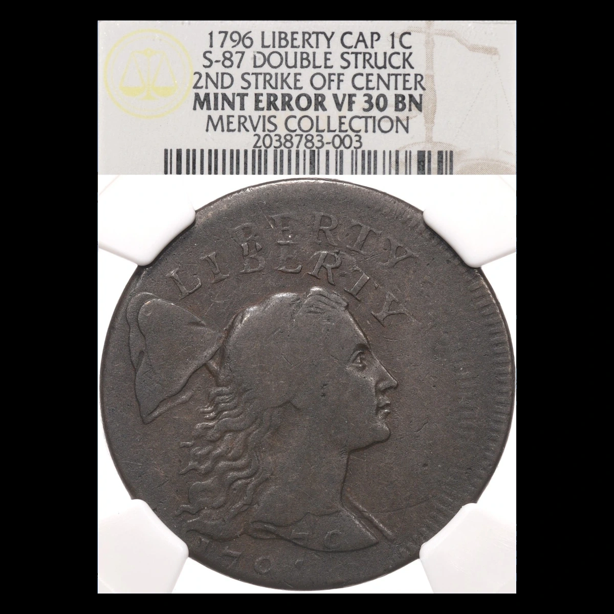 1796 Flowing Hair Large Cent: Multiple Strike