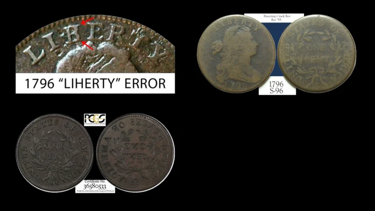 1796 Draped Bust Penny Errors — error coin photographs