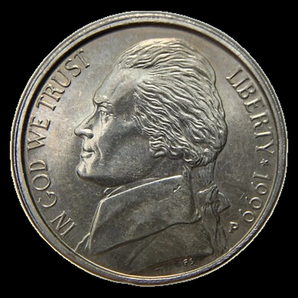 1999 Jefferson Nickel: Partial Collar