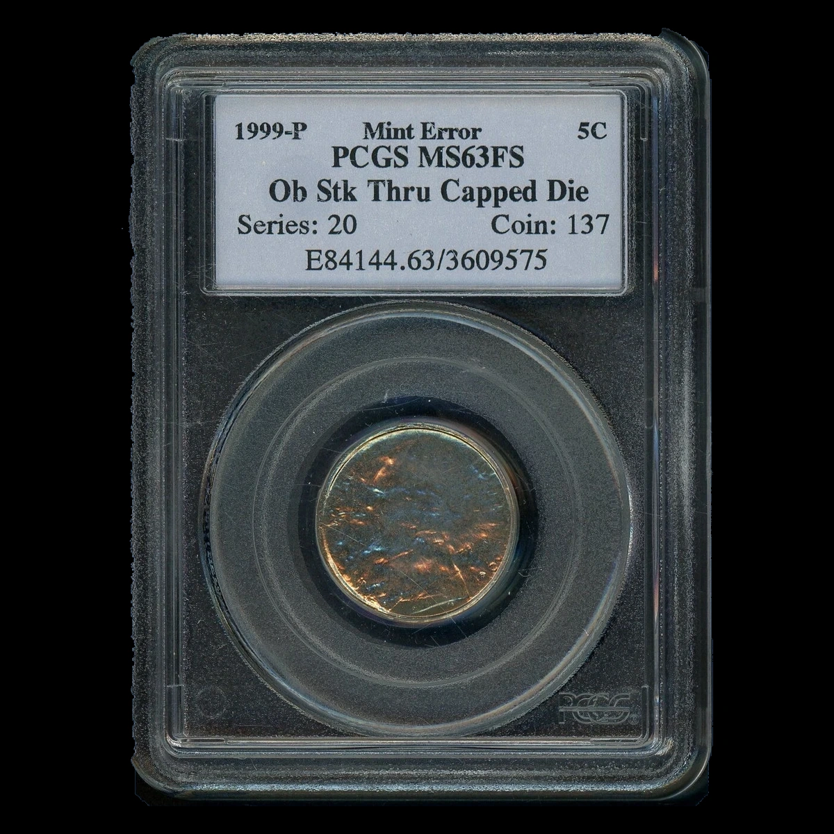 1999 Jefferson Nickel: Struck Through