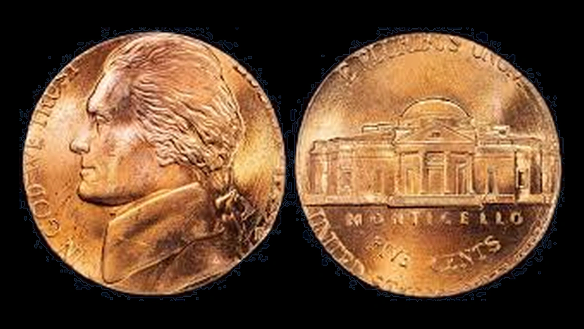 1999 Jefferson Nickel: Struck on cent planchet