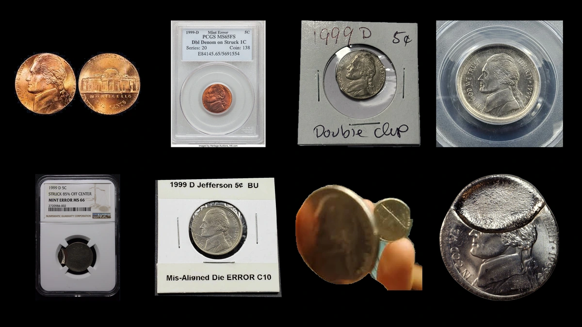 1999 Nickel Errors — error coin photographs