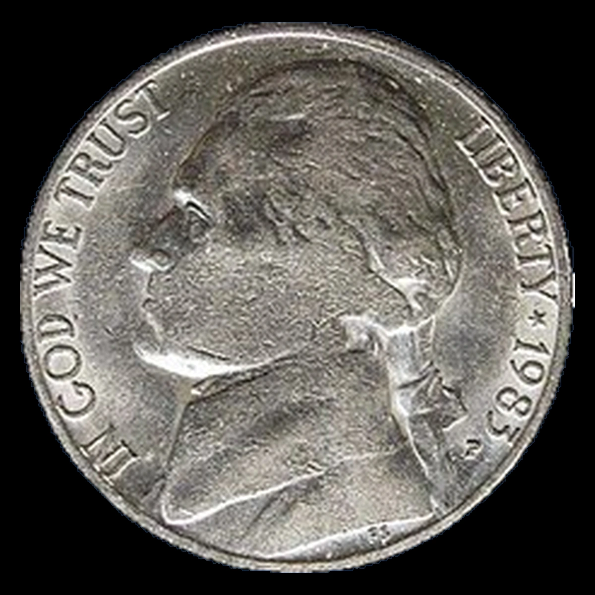 1983 Jefferson Nickel: Planchet Flaw