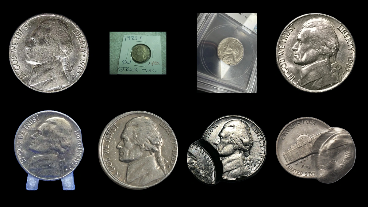 1983 Nickel Errors — error coin photographs