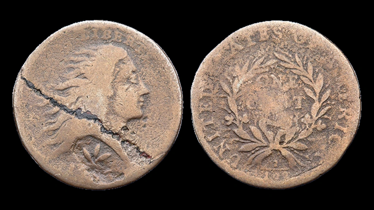 1793 Flowing Hair Large Cent: Lamination / Split Planchet
