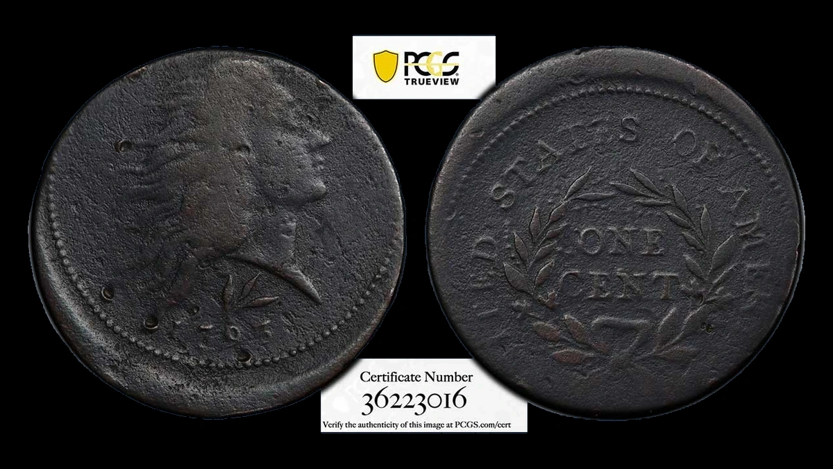 1793 Flowing Hair Large Cent: Off Center Strike