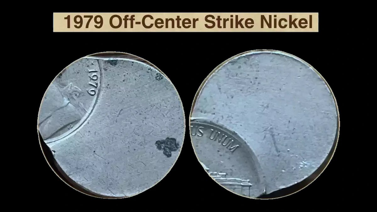 1979 Jefferson Nickel: Off-center strike
