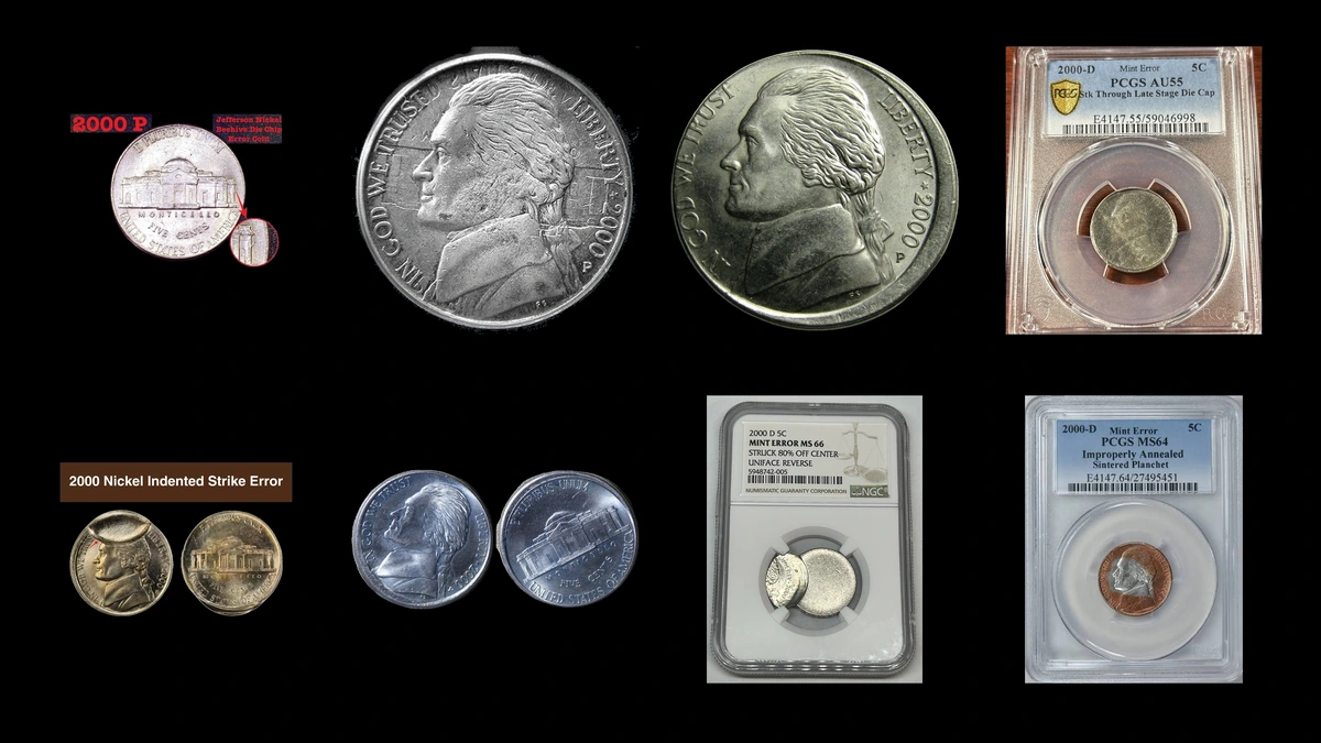 2000 Nickel Errors — error coin photographs