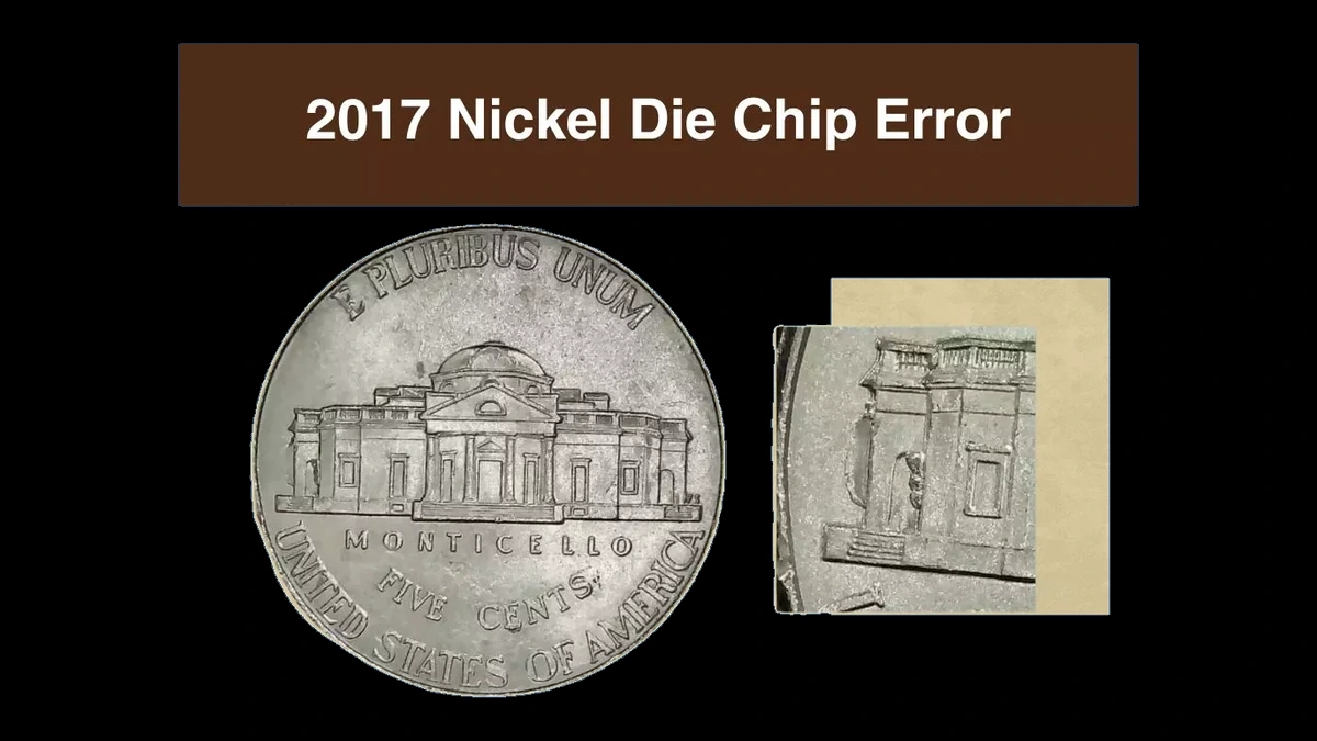 2017 Jefferson Nickel: Die Crack / Die Chip