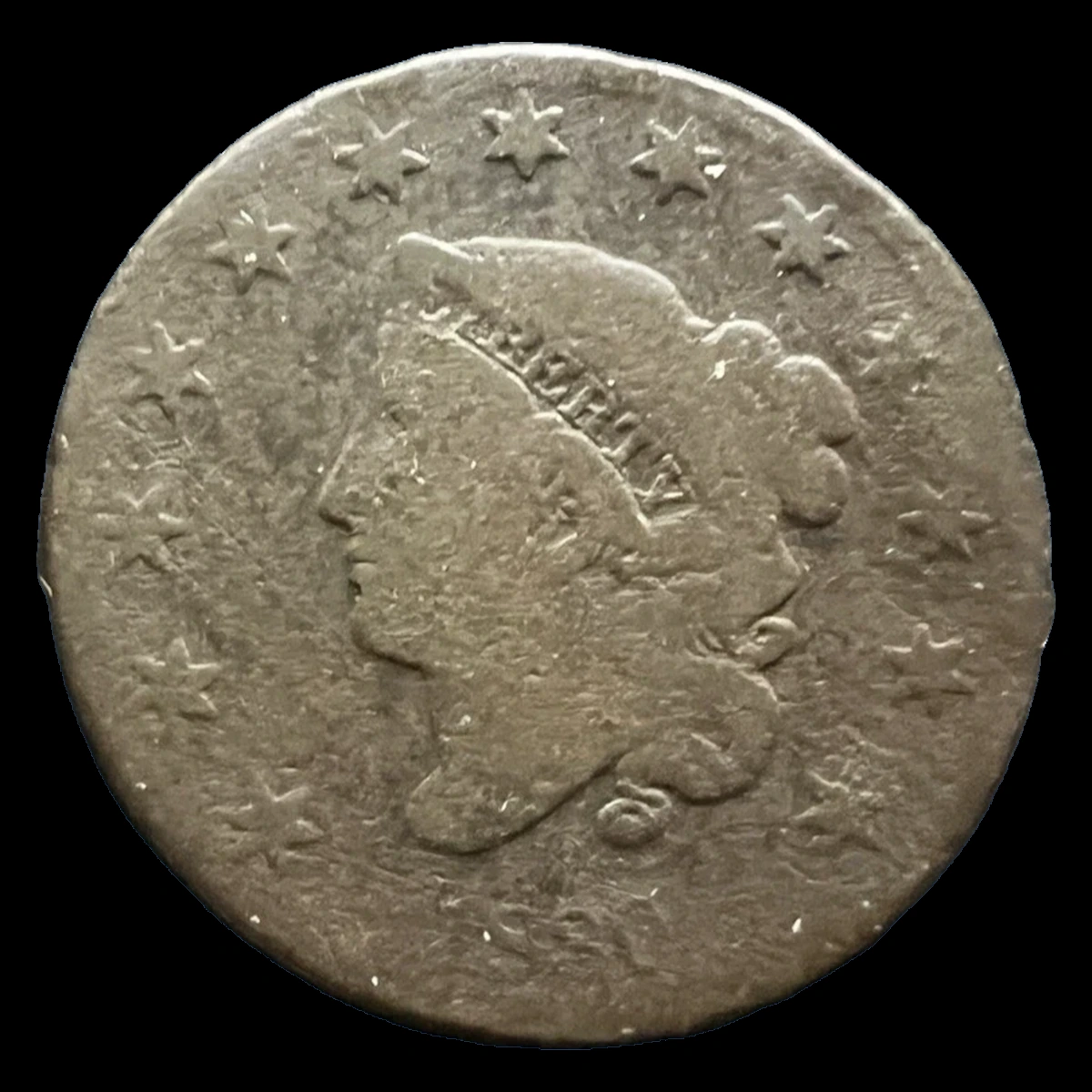1830 Coronet Head Cent: Clipped Planchet