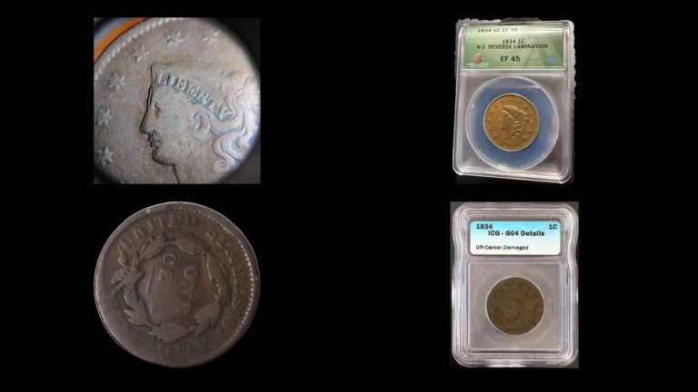 1834 Penny Errors — error coin photographs