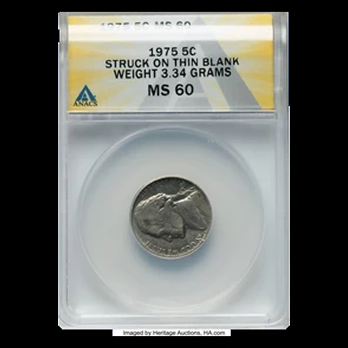 1975 Jefferson Nickel: Thin Thick Planchet