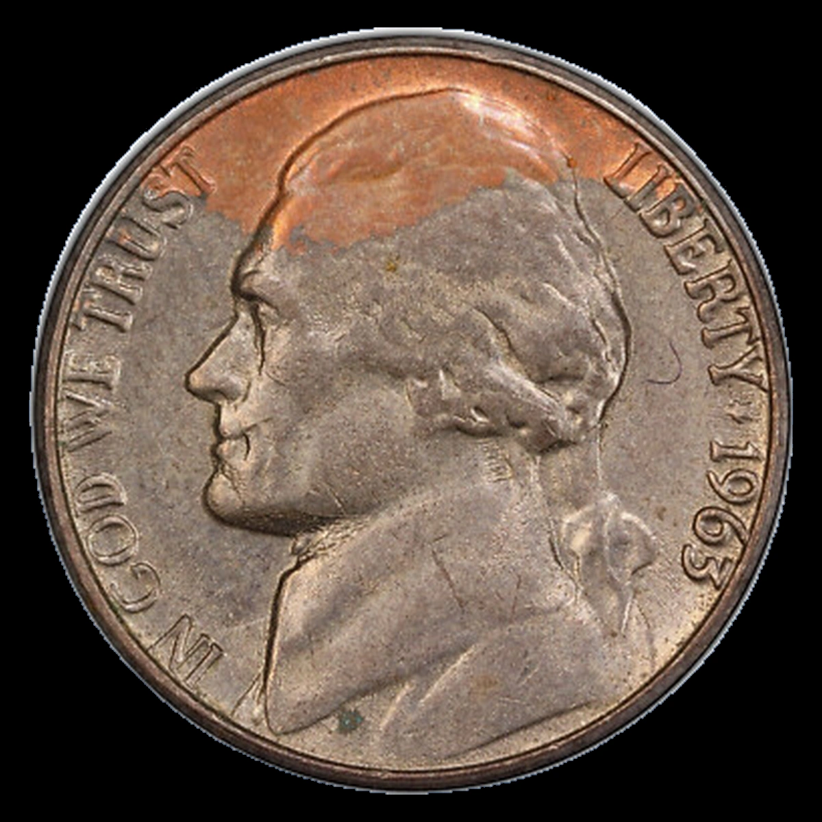 1963 Jefferson Nickel: Improper Annealing