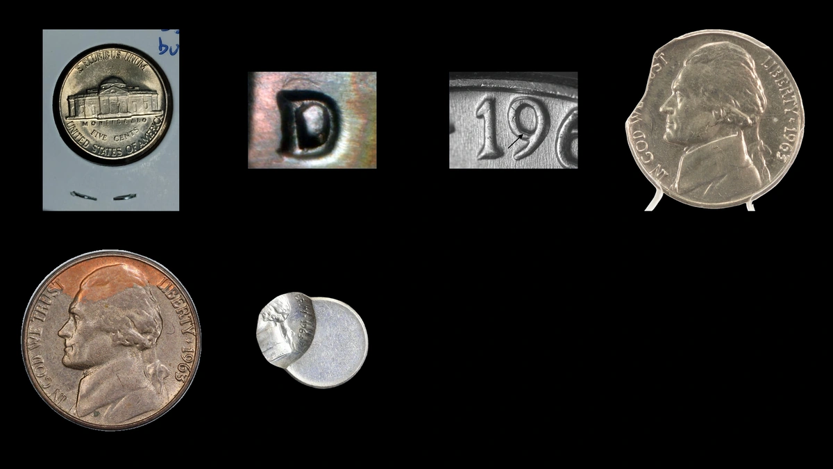 1963 Nickel Errors — error coin photographs