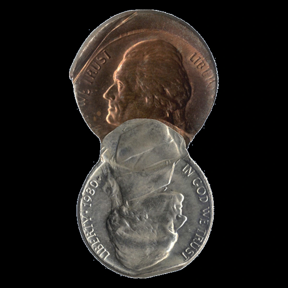 1980 Jefferson Nickel: Mated Pair