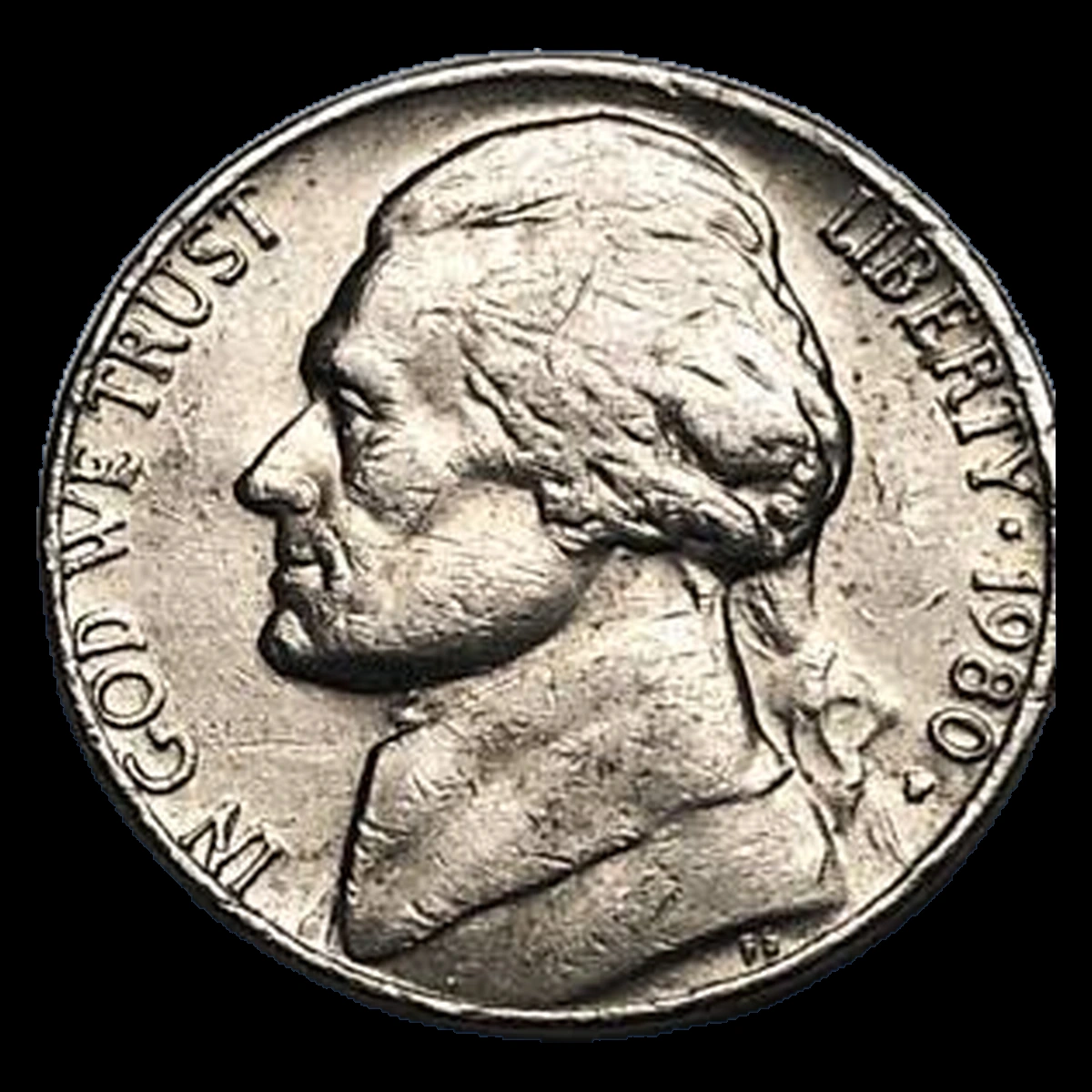 1980 Jefferson Nickel: Repunched Mintmark