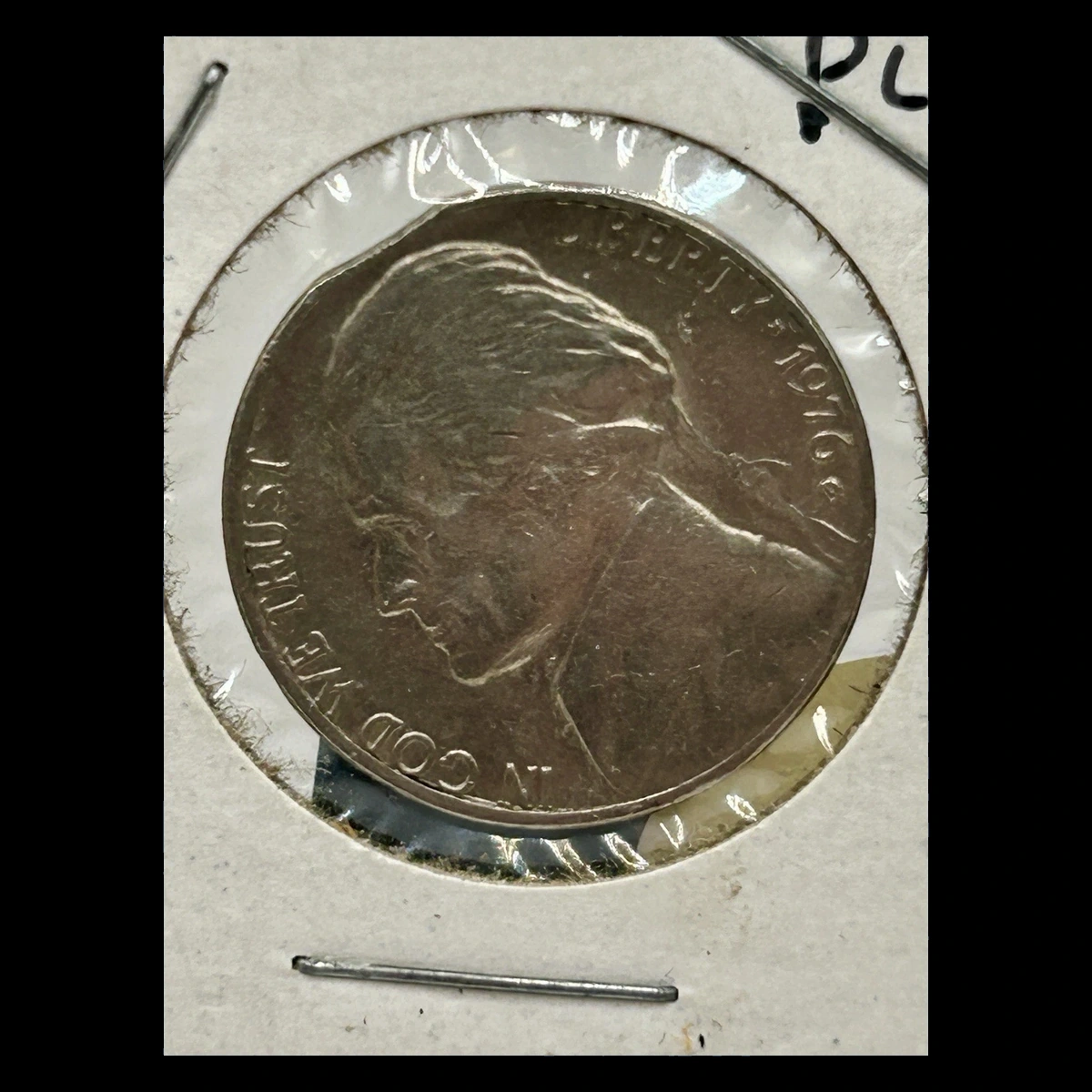 1976 Jefferson Nickel: Clipped Planchet