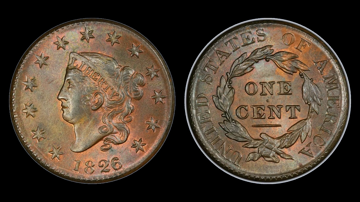 1826 Coronet Head Cent: Overdate