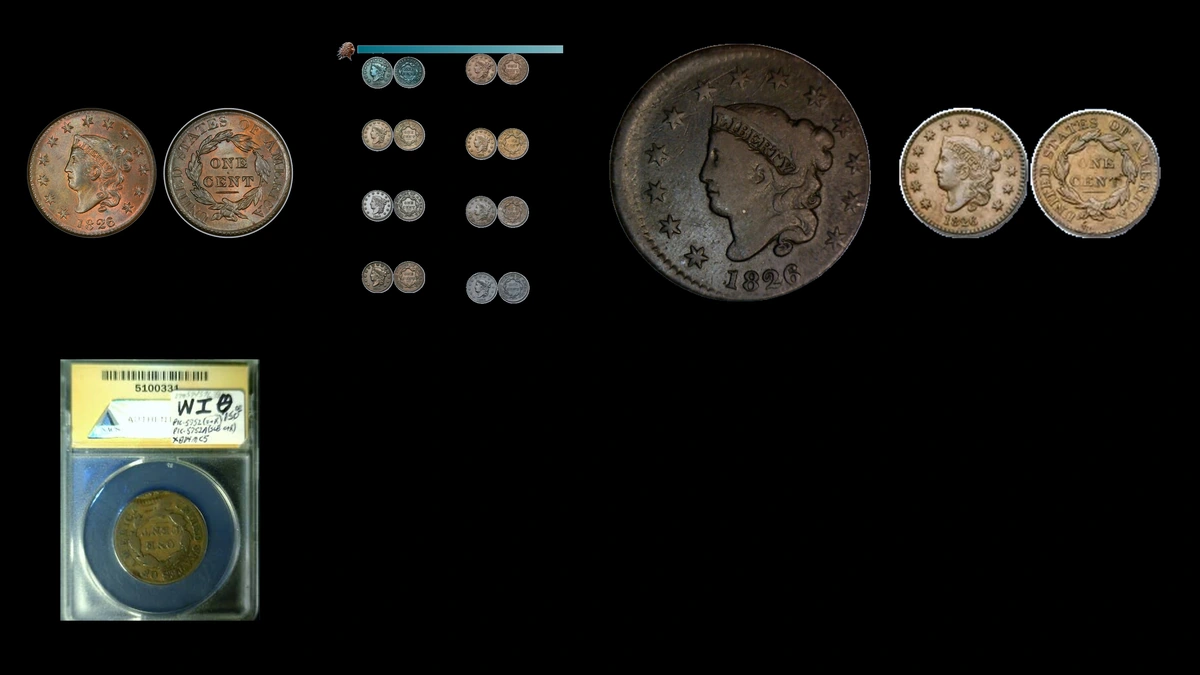 1826 Penny Errors — error coin photographs
