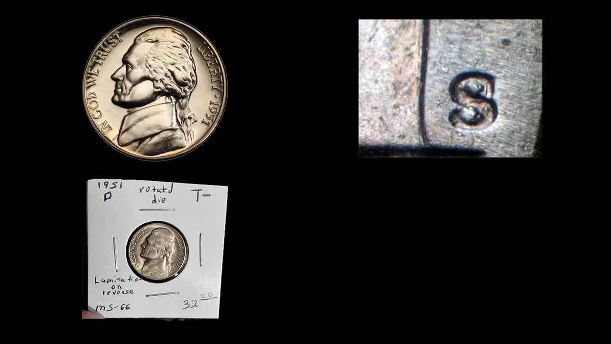 1951 Nickel Errors — error coin photographs