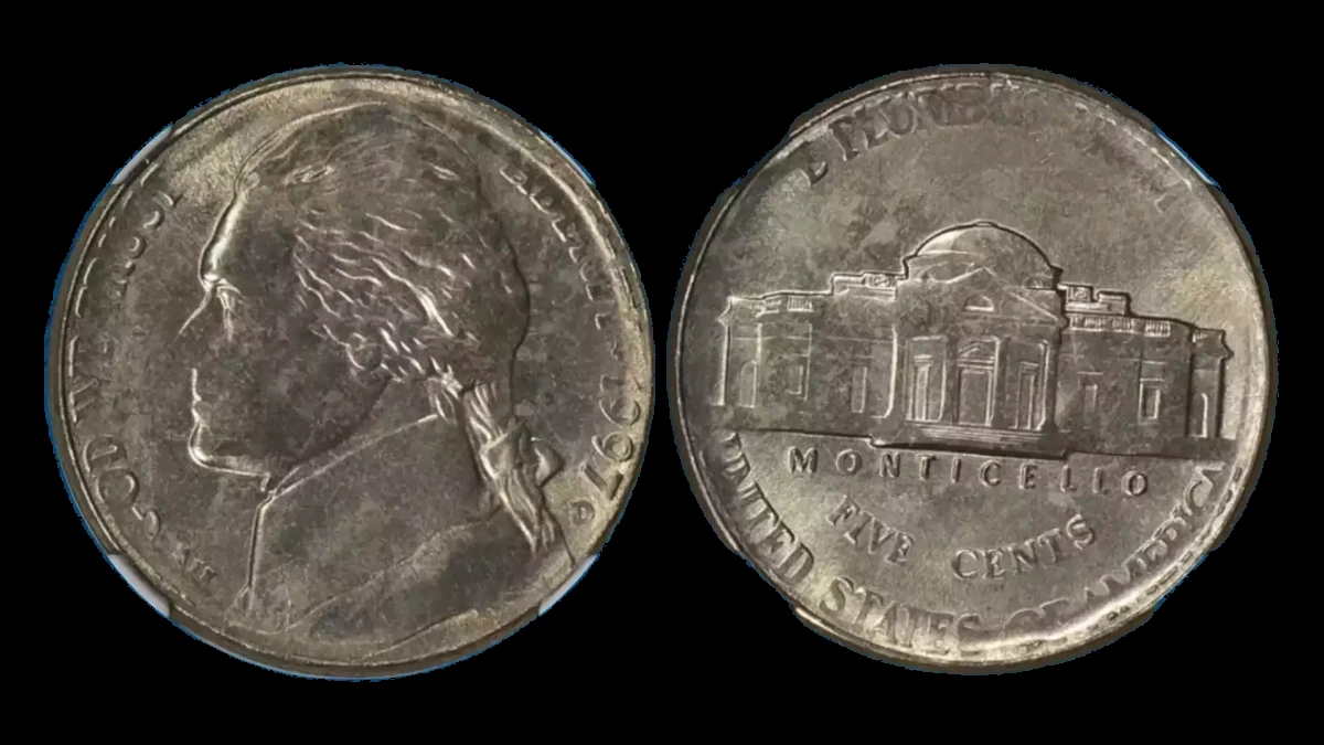 1997 Jefferson Nickel: Die-Adjustment / Low-Pressure Strike