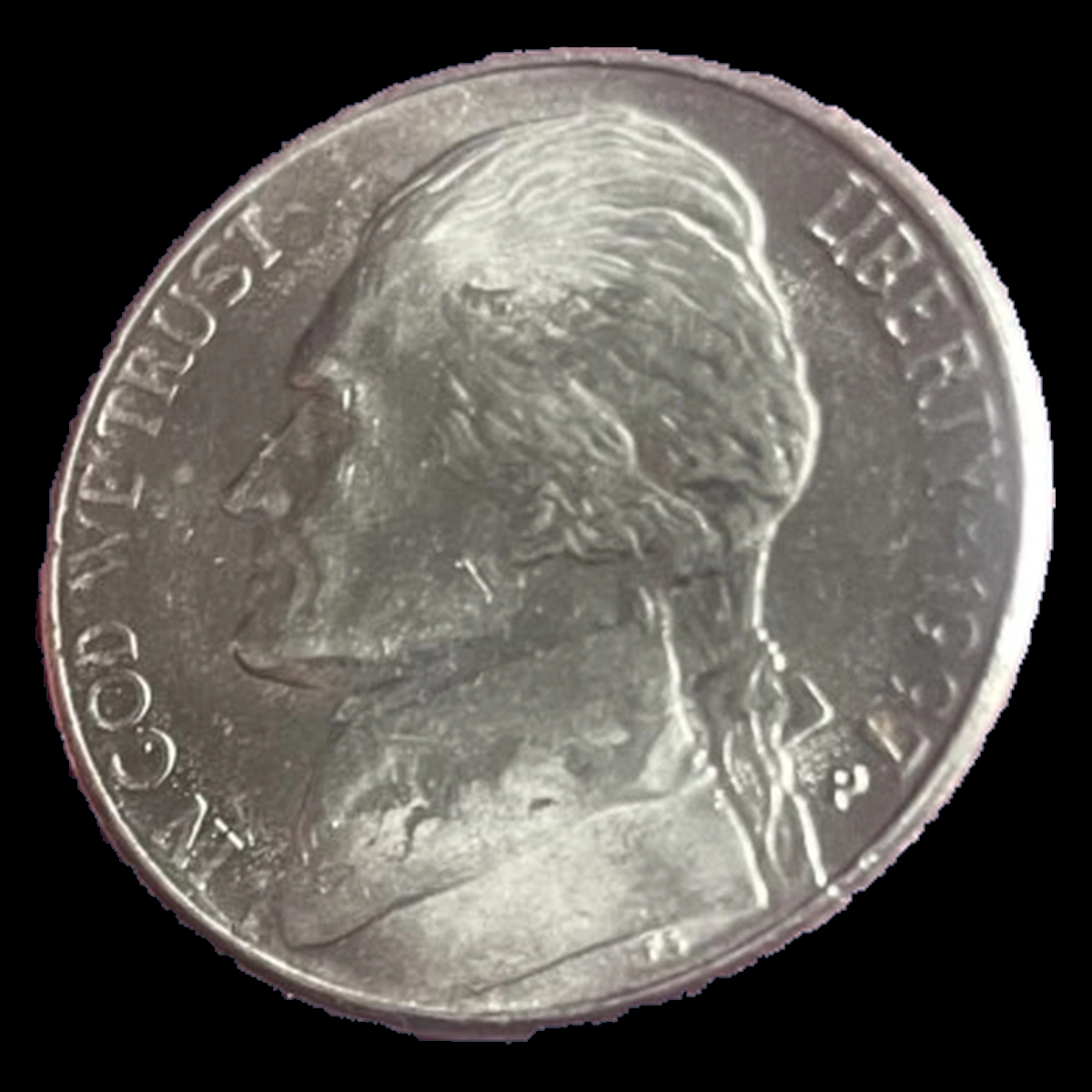 1997 Jefferson Nickel: Struck Through