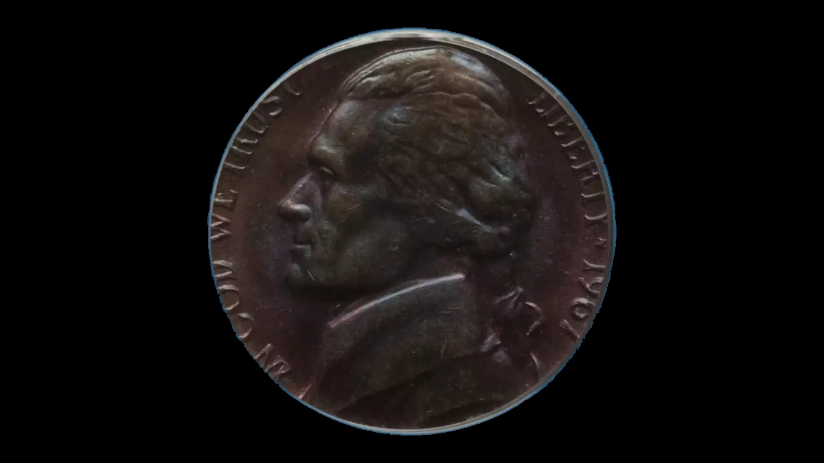 1967 Jefferson Nickel: Struck on a cent planchet