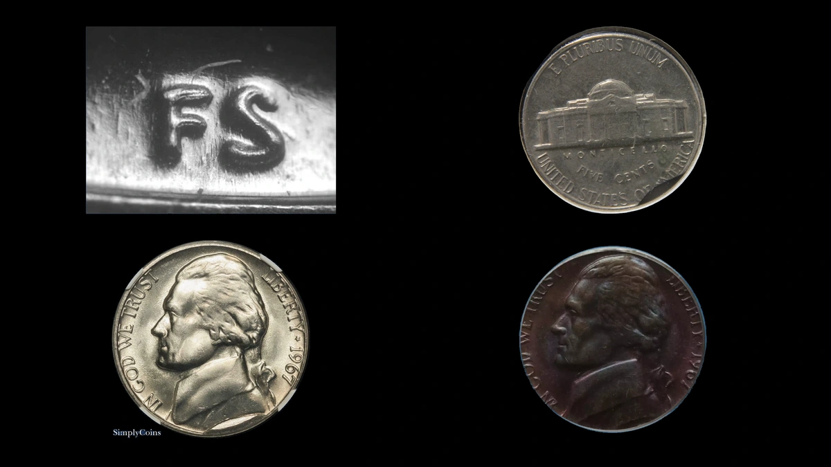 1967 Nickel Errors — error coin photographs
