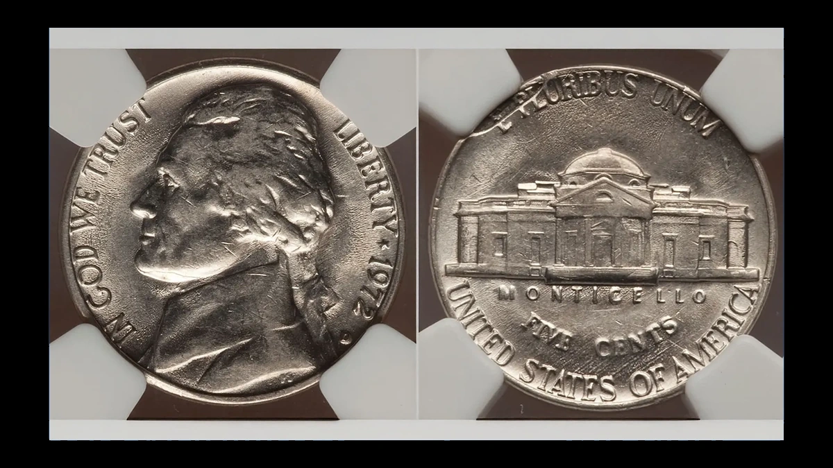 1972 Jefferson Nickel: Planchet Flaw