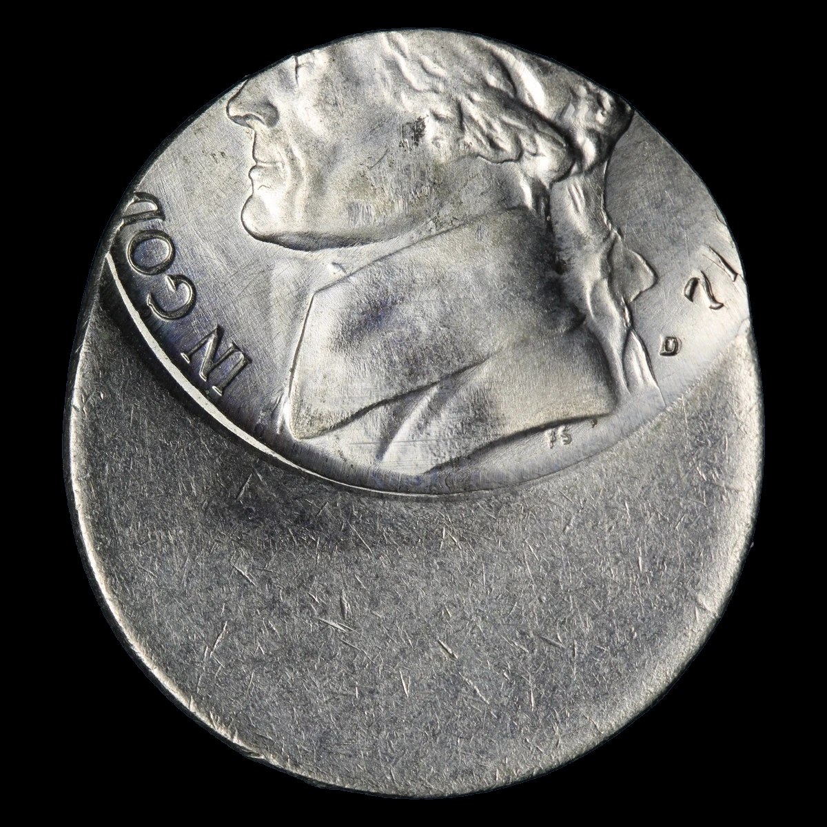1972 Jefferson Nickel: Off-Center Strike