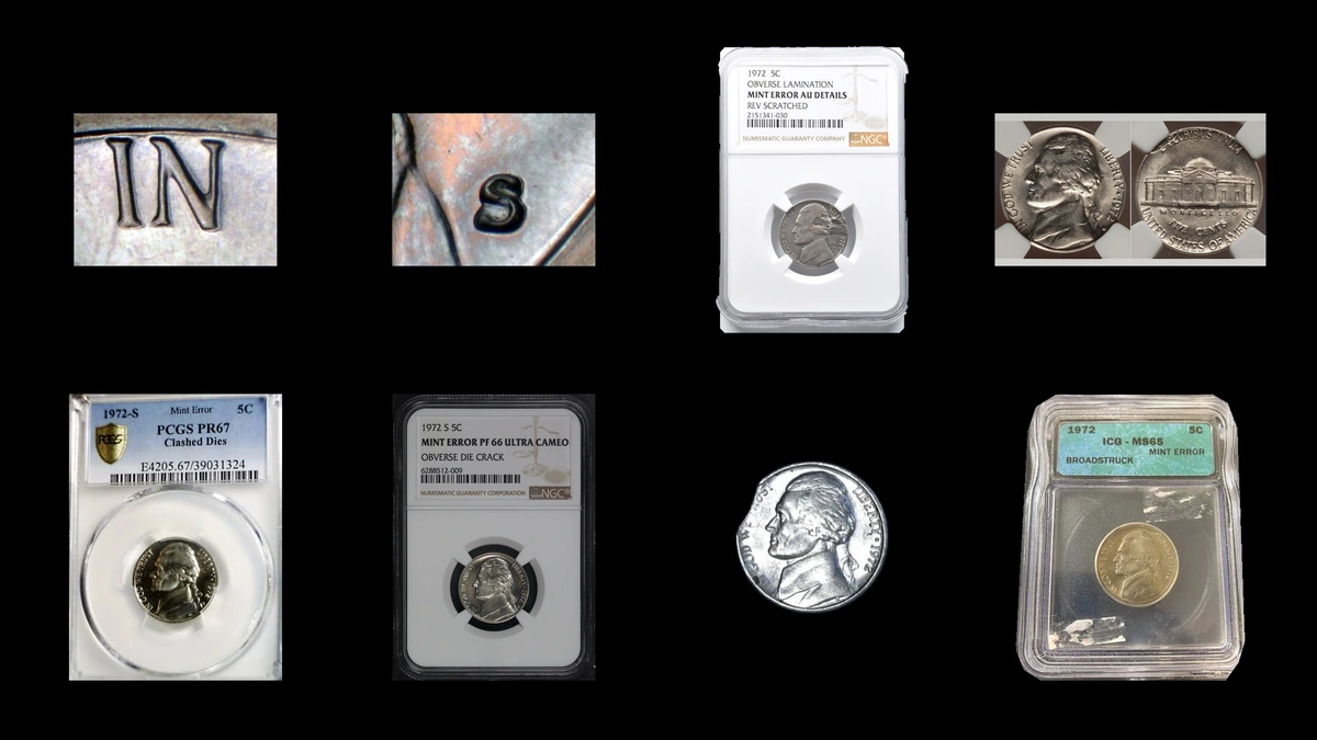 1972 Nickel Errors — error coin photographs