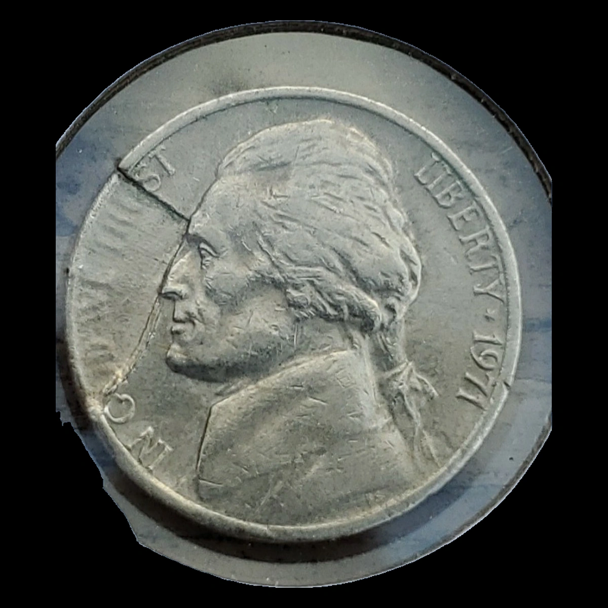 1971 Jefferson Nickel: Lamination