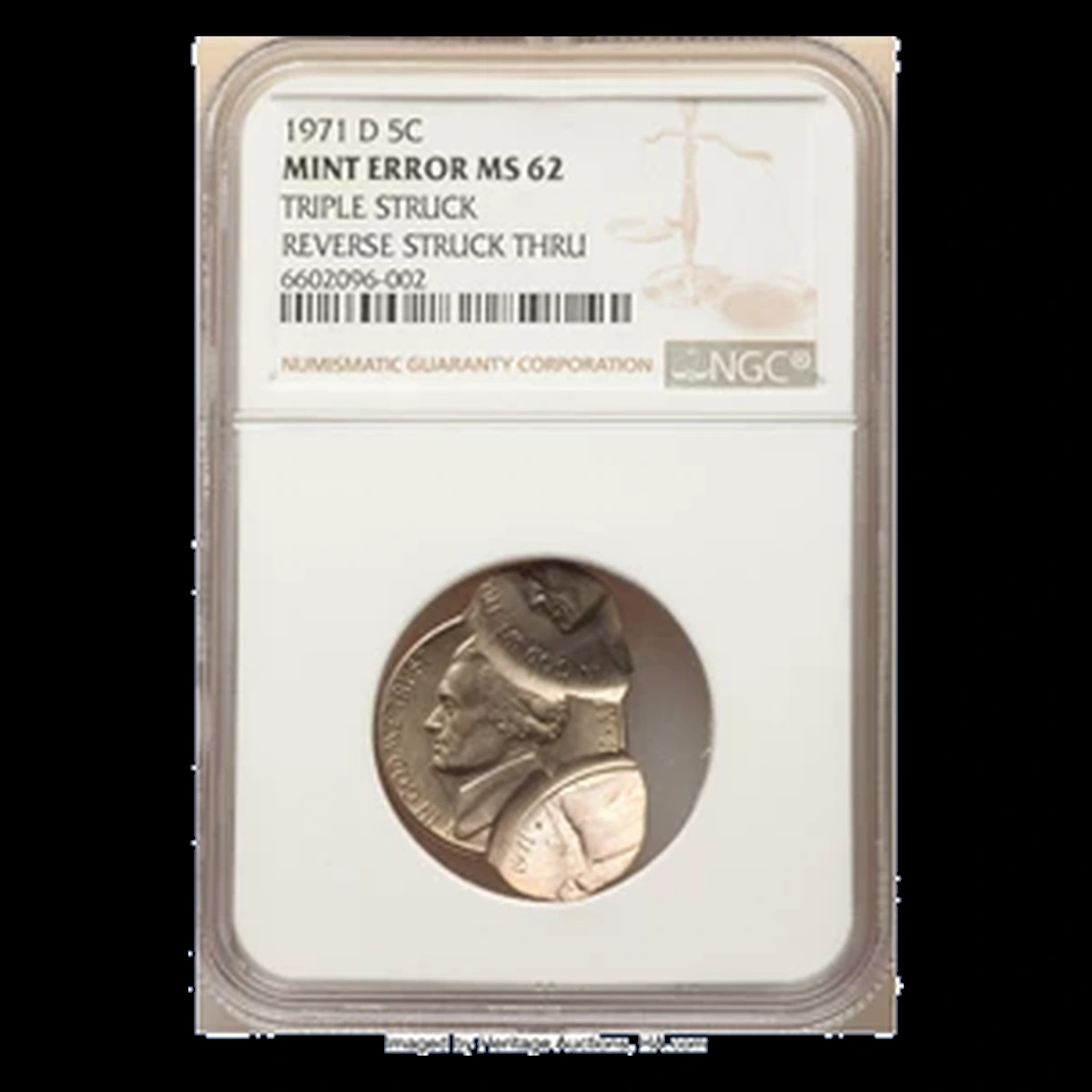1971 Jefferson Nickel: Triple strike