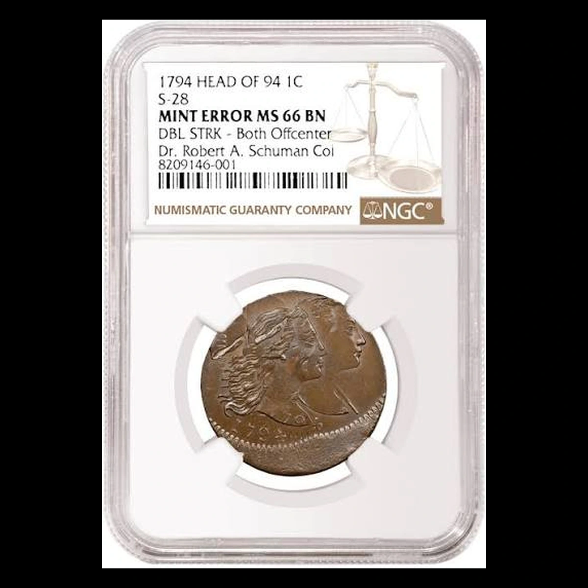 1794 Flowing Hair Large Cent: Multiple Strike